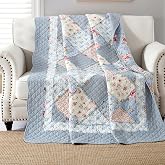 Qucover Bedspread for 90 cm Bed, Patchwork Bedspread 150 x 200 cm, 100% | Bed Cover, Soft and Comfortable Blanket, Reversible