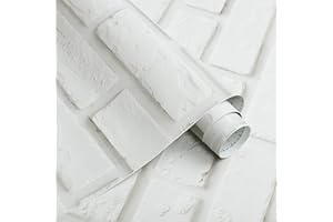 CiCiwind Papel pintado autoadhesivo con aspecto de piedra blanca, 41 × 300 cm, resistente al agua para muebles, 3D, papel pintado autoadhesivo de ladrillo, vinilo adhesivo para salón, dormitorio,