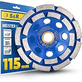 S&amp;R Cup Wheel Diamond Disc 115mm x 22.2 Sanding Disc | Concrete-Roughing-Stone-Masonry-Porcelain Polishing-Radial-Grinder-Red