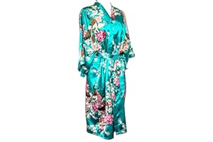 CCcollections Long Kimono Robe for Women’s | Premium Peacock Long Bridesmaid Robe | Ideal for, Bridal Shower, Anniversary & Birthday Women’s Gift