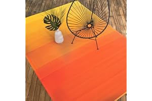 FAB HABITAT FAB HAB Alfombra de Exterior - Impermeable, Resistente a la Decoloración, Sin Arrugas - Plástico Reciclado de Ombre Patio, Porche, Cubierta, Balcón - Big Sur - Sunset - 150cm x 240cm