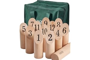 Jaques of London Wooden Skittles | Throwing Games | Skittles Game for Gardens | Outdoor Games for Adults & Kids | Since 1795