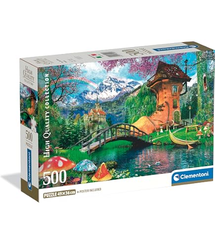 Clementoni - Puzzle 500 Pezzi per Adulti e Ragazzi, Collection, Tema Carnevale degli Elefanti, con Poster Incluso, Compact Box, Idea Regalo Uomo e Donna, Made in Italy, 49x36 cm, 35578