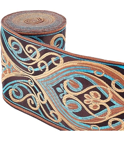 Bobina da 10 metri di larghezza 35 mm oro chiave greca nastro jacquard ricamato tessuto Trim 35062