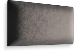 Muralo Samt Wandkissen Stoff Polsterpaneel Schlafzimmer Wohnzimmer Bett Wandpolster Bettkopfteil Lendekissen Modern Luxus Gepolstert Polster Paneel (Graphit, 50 cm x 30 cm)