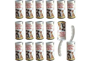 I PRODOTTI DI MARISA CSC - Spazzola Levapelucchi e Togli Peli Animali Adesiva 10M, 16 Rotoli, Tot 160M Uguale a 960 Strappi + 2 Manici - Rullo Peli Animali, Elimina Pelucchi per Pulizia Casa, Pulisci Tappeti e Divano