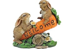 Design Toscano Statue en signe de bienvenue de lapins regroupés