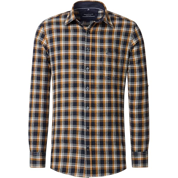 CASAMODA Herren Businesshemd Comfort Fit - Blaues Langarm Hemd 100% Baumwolle