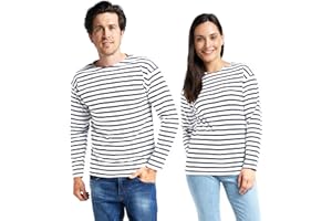 Win's Marinière à Manches Longues Unisexe - T-Shirt à Rayures Hommes et Femmes