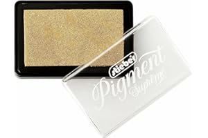 stieber® Stempelkissen Maxi Tupfkissen Gehäuse ca. 92x61 mm, Fasermaß ca. 75x43 mm *Bitte Farbe/Ausführung wählen!* Pigmentschaum (Pigment Gold Sparkle)