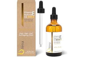 OÏLÉNA Facial & Eye Contour Anti Ageing Moisturizing Serum Extra Strong Vitamin E Oil 100ml d-Alpha Tocopheryl 100% Natural Skin Care, Beard Hair Oil, Nails Care