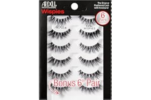 Ardell False Eyelashes Demi Wispies | 6-Pair Multipack | Natural-Looking Wispy Effect | Medium Volume & Length | Comfortable Invisiband | Vegan-Friendly & Cruelty-Free | Pack of 6