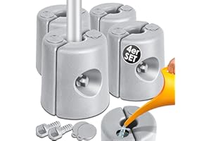 KESSER® Pieds de Sol pour pavillon | Set de 4 Pieds de pavillon remplissables d'eau ou de Sable, en PEHD | Poids de stabilisation pour Pavillons, tentes de Jardin, tentes de réception, Gris Clair