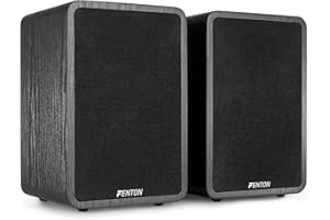 Fenton SHFB65 - Conjunto de Altavoces pasivos de estantería de 6,5 Pulgadas, 200 vatios, woofer de 6,5", Tweeter de 3", pies de Goma Antideslizantes, terminales de Tornillo, Ideal para HiFi estéreo