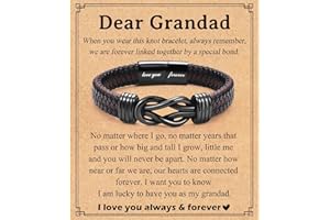 Shuxin Birthday Gifts for Son Dad New Dad Boyfriend Brother Boys, Leather Bracelet Gifts for Men Him on Valentines Day Father's Day Christmas