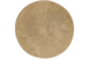 Andiamo Badmatta Halkfri Florida - Mjuk och Fluffig - Halkfri, Tvättbar Duschmatta för Badrum, 60 cm Rund, Brungrått