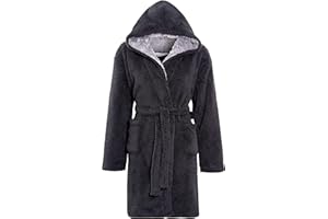 Slumber Hut® Garçons Robe de Chambre Polaire Chaud pour Les Enfants Vêtement de Nuit - Bleu Marin ou Gris - Taille 7 à 13 Ans