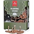 Swaha Round Floating Wicks(50 Pieces), Brown Colour Wicks for Decoration and Meditation - Pack of 1