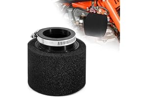 Tunejoy Filtre à Air de Moto Double Mousse Sponge de 45mm Bouche Droite pour 50CC 70CC 90CC 110CC 125CC 150CC ATV Dirt Vélo de Saleté Moto Kart Quad Scooter Noir