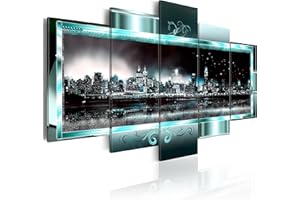 murando Acrylglasbild New York 200x100 cm 5 Teilig Wandbild auf Acryl Glas Bilder Kunstdruck Moderne Wanddekoration - City Stadt Abstrakt Ornament Skyline d-C-0016-k-m