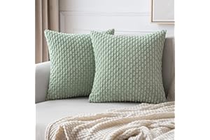 MIULEE Ozdobne miękkie poszewki na poduszki ze sztruksu, kwadratowe, na sofę, do salonu, na krzesło, do sypialni, z niewidocznym zamkiem błyskawicznym, 18x18 cali 45 x 45 cm, opakowanie 2 szt