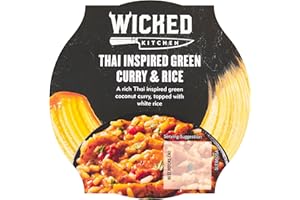 Wicked Kitchen Ready to Eat Meals, Thai Inspired Green Curry & Rice 300g Pot, Microwavable, Plant-Based, Dairy-Free, Instant Meal