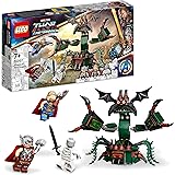 LEGO Marvel Attacco a Nuova Asgard, Giochi per Bambini dai 7 Anni, Set con Supereroi, Thor e il Martello Stormbreaker, Giocat