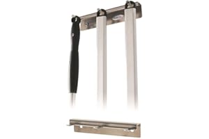 Gi.Metal Appendipale Linea Amica a Parete 3 posti (Pala, Palettino, Spazzola) in Alluminio, Aggancio Testa in Basso