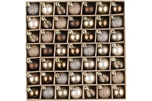 Valery Madelyn Christmas Baubles for Christmas Tree Decoration，49pcs 3cm Classic Luxury and Copper Gold Shatterproof Ball Ornaments