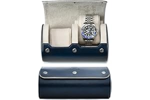 M MIRAGE LUXURY TRAVEL Etui na zegarek dla mężczyzn - etui podróżne na rolkę zegarka, organizer do przechowywania i wyświetlacz, etui na zegarek Mirage