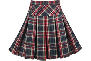 Sunny Fashion Girls Skirt Back School Uniform Red Tartan Skirt Age 6-14 Years