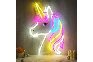 CoolGift Mart Einhorn Neon Schild, Einhorn Lampe Wanddekoration, dimmbare Geburtstag Party Dekorationen für Haus, Terrasse, Garten, Restaurants, Hotels, Geschäfte, Clubs