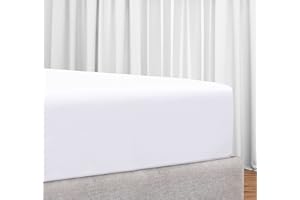 ‎CALIFORNIA DESIGN DEN Luxus mako Satin Spannbettlaken Baumwolle 140x200 cm Weiß, weiches, Hotelqualität Spannbetttuch mit tiefen Taschen und Kopf- und Fußanhängern von California Design Den