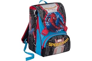 SEVEN Zaino scuola ESTENSIBILE MARVEL - SPIDERMAN HOMECOMING - Nero Blu Rosso 31Lt
