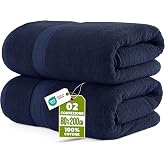 Utopia Towels - Large Bath Towels 80 x 200 cm Pack of 2 (Navy Blue) | 2 PACK LARGE BATH TOWELS - Size 80 x 200 cm for full co