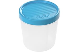 Tatay Pojemnik na żywność, próżniowy, pojemność 1 l, zakręcana, nie zawiera BPA, nadaje się do kuchenki mikrofalowej i zmywarki, kolor niebieski. Wymiary: 12 x 12 x 12,5 cm