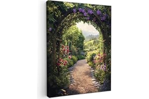 MuchoWow© Cuadros Decoracion Salon Modernos 60x80 cm Dormitorios Cuadro Decorativos de Salon Lienzos Decorativo Decoración Modernos Cabecero Cama Entorno - Arco - Plantas - Naturaleza