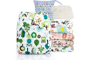Kolo - Lot de couches lavables écologiques : 6 couches + 6 inserts en bambou + 1 sac à langer conçu pour les couches réutilisables et 100% éco-durable