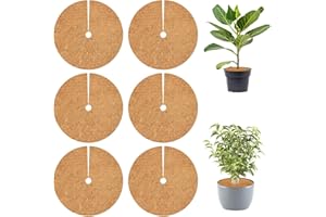 LOEPENLE 6 PCS Disco di Cocco,Ø 40cm Disco in Fibra di Cocco,Piante Fibre Cocco Pacciamatura,Protezione Invernale per Piante in Vaso,Copertura Invernale per Piante in Vaso,Antigelo Pacciamatura Cocco