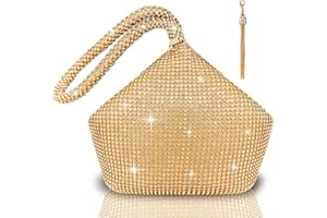 TOPALL Pochettes et Clutches Femme,Paillettes Sac de Soirée Pochette,Pochette Soiree Femme Chic,Strass Sac à Main Femme Tendance,Sac Pochette Femme pour Ceremonie Mariage/Parti/Prom