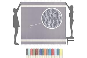 FLORA FURORA Ręcznik Plażowy, bawełna 200x200 cm duży | Fouta Ręcznik & Koc: kompaktowy, długi lekki cienki | koc piknikowy, hammam ręcznik sauna ręcznik, panie mężczyźni