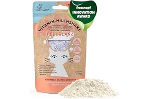 CATLABS 30 Portionen Fellglanz | Vitamin-Milchshake für Katzen 90 g | Milchpulver mit Vitaminen & Mineralstoffe | Katzenmilch Ergänzungsfuttermittel | Katzenmilchpulver für schönes Fell