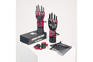 Boxing Hand Wraps - Shockproof Wrist Support with Hook & Loop & 1m Default Compression Wrap - Quick Hand Wraps Boxing, Muay Thai, Kickboxing & MMA Gloves - T1 Boxing Wraps by Fortress Boxing