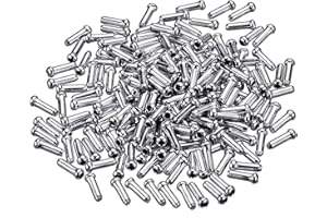 BBTO 200 Pack End Brake Cable Cap Crimp Ends for Road Bike and Mountain Bicycle, Silver