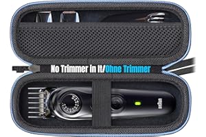 Woollo Étui compatible avec tondeuse à barbe Braun Series 5, tondeuse à barbe électrique, tondeuse pour homme, portable, étui de voyage rigide pour rasoir à barbe MGK5410 BT5430 (sac uniquement)