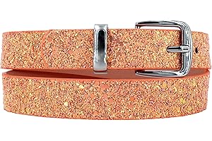 EANAGO Ceinture végétalienne >CRYSTAL DE GLACE< pour enfants - ceinture moderne à paillettes pour filles