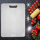 VOLTURI 304 Stainless Steel Chopping Board (32 x 21.5 cm), Upgraded to Surgical-Level Hygiene, Food-Grade, Non-Porous, Rustpr