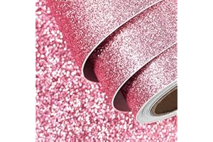 FunStick Tapeta Różowy Brokat Ciemnoróżowy 40CM X 2M Dekoracja Folia Samoprzylepna Tapeta Pokój Dziecięcy Dziewczynki Folia Samoprzylepna Rzemiosło Papier brokatowy Samoprzylepny Ploter Folia Winylowa