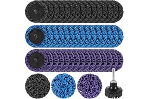 TOABOA Lot de 45 disques abrasifs CSD - 50 mm - Avec support - Violet/bleu/noir - Pour le traitement de surface, le polissage et l'élimination de la rouille