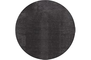 ‎THE CARPET the carpet Relax – Superweiches Badezimmerteppich, Flauschige Badematte in Felloptik, rutschfest & Waschbar (30°C), Ultra Soft Badvorleger Anti-Rutsch für Bad & WC, Anthrazit, 120 x 120 cm Rund